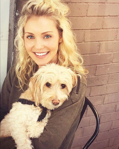 Breanne Hill and her pet dog
